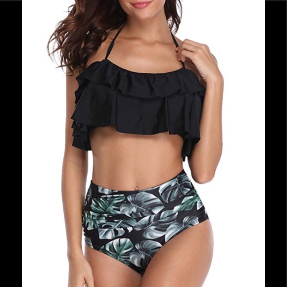 Ruffle Halter High Waisted Bikini (Size 8/10) - Picture 2 of 5